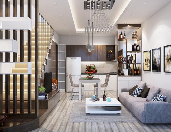 mẫu nhà 2 tầng mặt tiền 6m