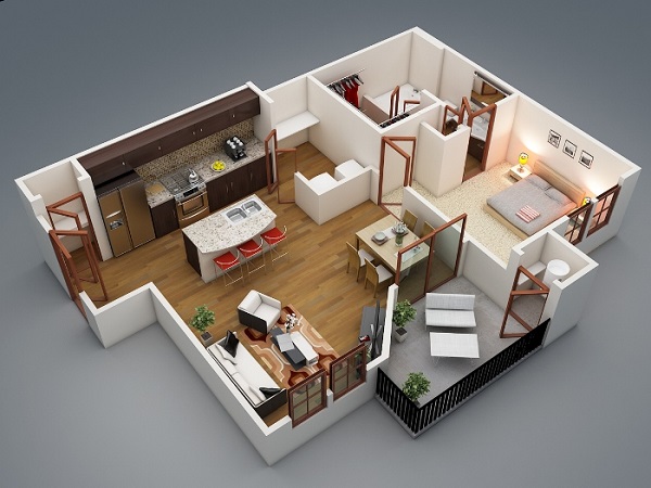 mặt bằng mẫu thiết kế nhà 7x8m